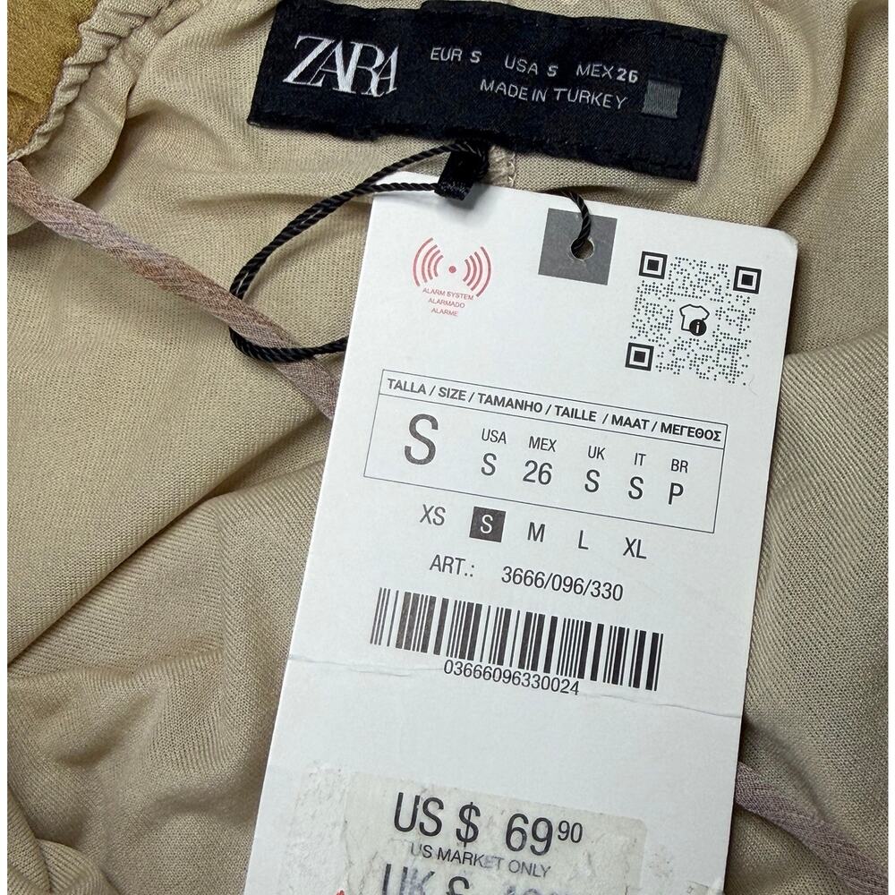 NWT Zara Tie Dye Pleated Halter Neck Maxi Dress Size Small - Picture 7 of 10